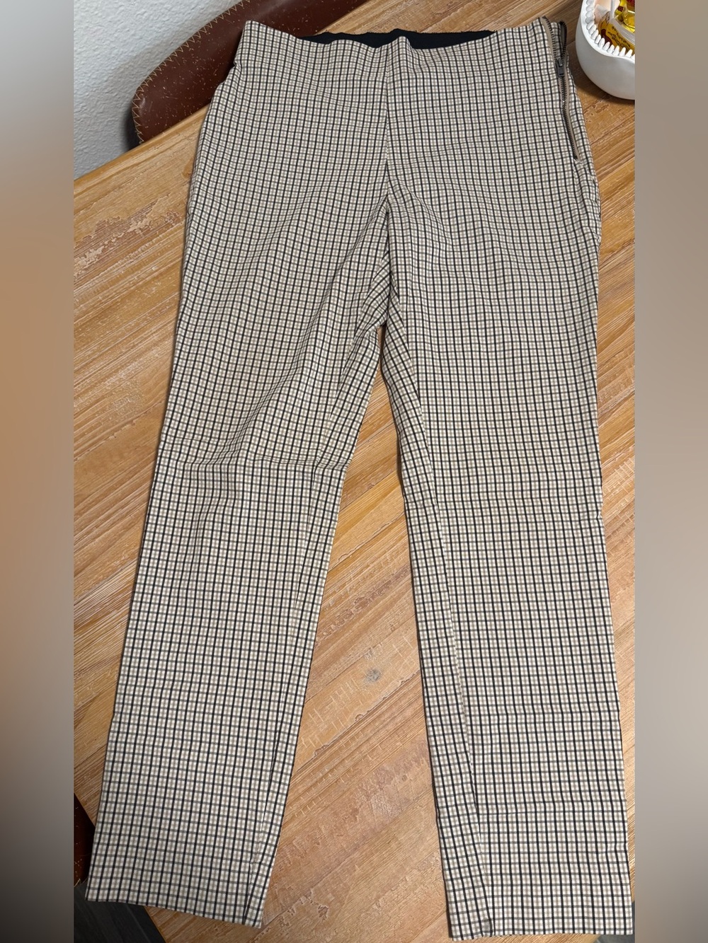 a new day woman  Plaid Dress Pants in Black Brown and White